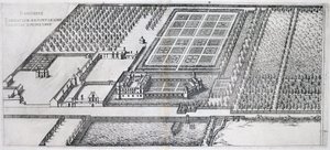 Chateau de Dampierre, vy över gården, från "Les Plus Belles Bastiments de France", publicerat på 1570-talet.
